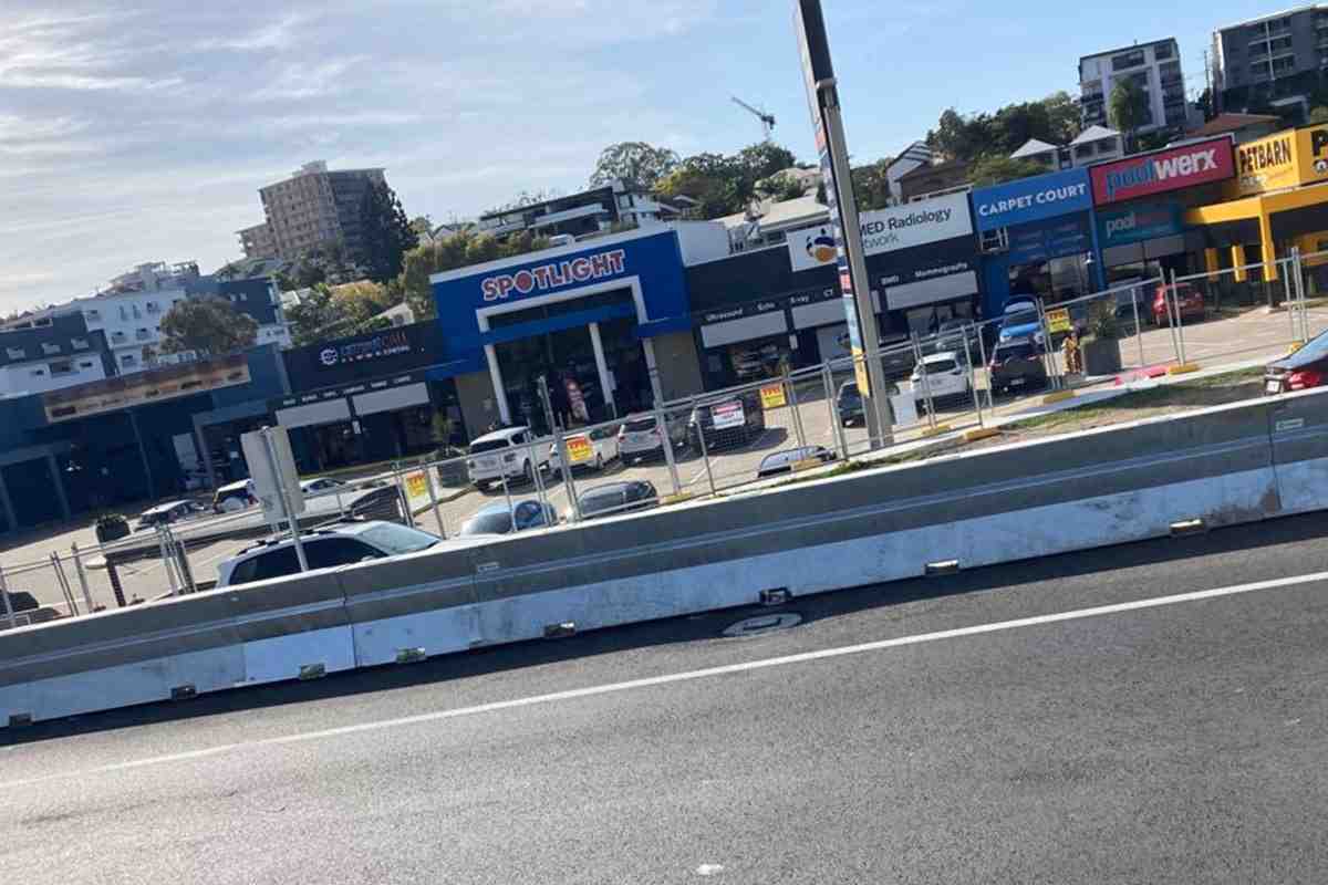 steel road barriers at the Indooroopilly Roundabout Upgrade in Brisban