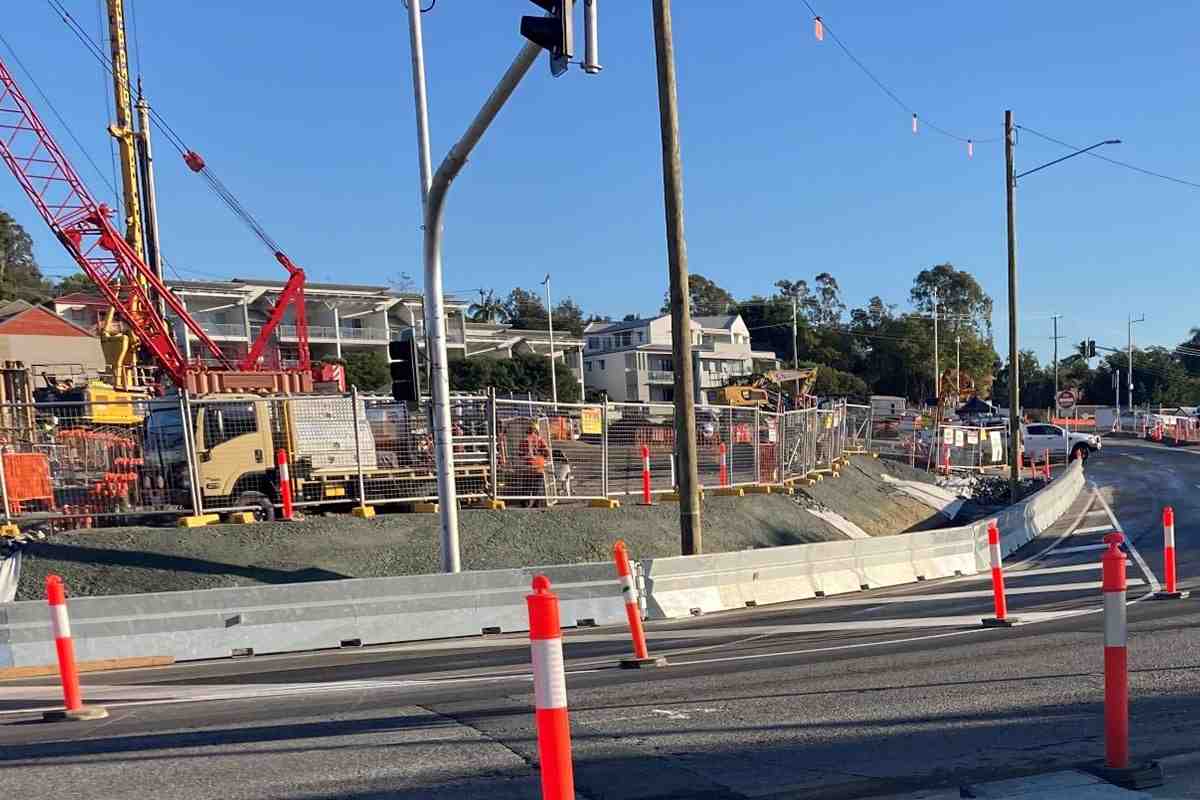 steel barriers used at the Indooroopilly Roundabout Upgrade in Brisbane